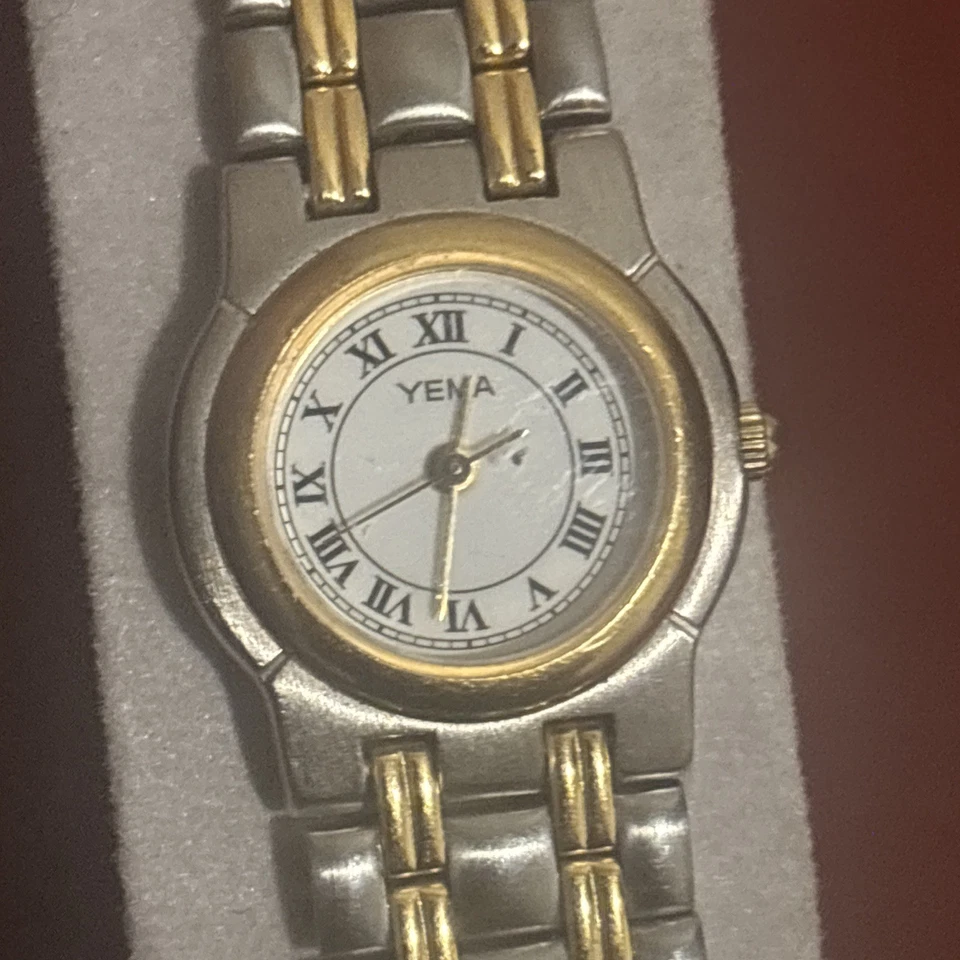 Reloj Yema Vintage Mujer Esfera Blanca 2 Tonos Sin Probar y Como Está Foto 3 de 4