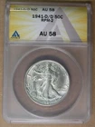 50c 1941-D/D RPM-2 Liberty Walking Half Dollar ANACS AU58 * AvenueCoin
