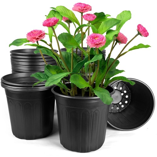 3 Gallon Pots for Plants, 10.6 Inch Gallon Nursery Pots with Drainage Holes, ...