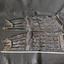 Antique KOTE Arm guard Japanese SAMURAI YOROI Chain Armor Parts EDO Era-h0615-