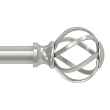 Curtain Rods for Windows 48 to 84 Inch(4-7 Feet),3/4" Diameter Silver Drapery...