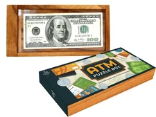 ATM Puzzle Box for Adults Secret Brain Teaser Wooden Puzzle Boxes with Hidden...