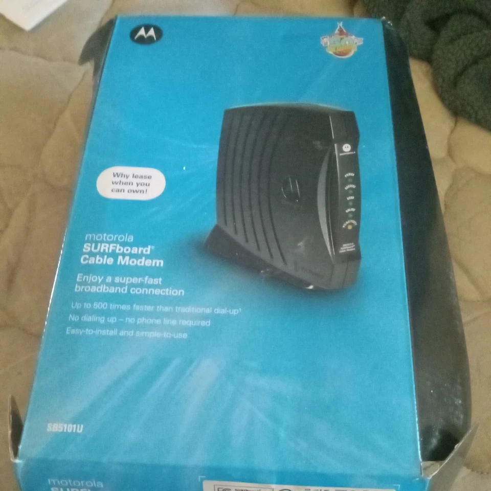 Motorola Surfboard Cable Modem SB5101N with AC Adapter and Network Cable - Image 3 of 4