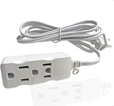 Multi Plug Extender Box,3 Outlet Surge 2 Prong Flat pin Socket Power Strip,3FT,6
