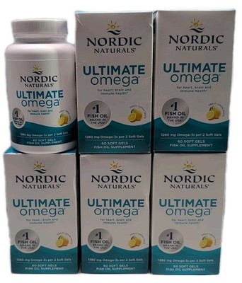 (6) Nordic Naturals ULTIMATE OMEGA 3 1280mg, 60 Softgels Each. Exp: 06/2027+