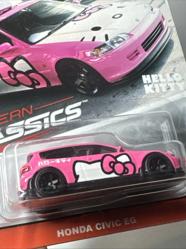 Hot wheels 1/64 🇨🇵 Honda Civic Eg Hello Kitty #1/5 modern classics de 2021 - Photo 4/4