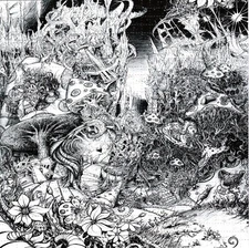 Mycelium Shroom World B/W BLOTTER ART perforated tabs psychedelic art