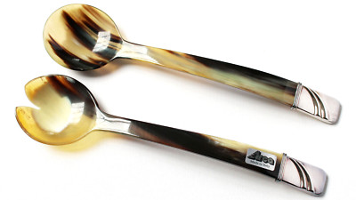 Horn Salatbesteck 34cm - Naturbesteck Aus Rinderhorn Fair Gehandelt