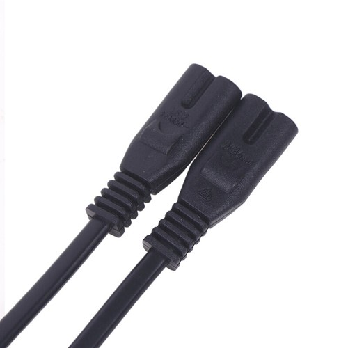 IEC 320 C8 2Pin Male To 2xC7 Female Y Split Power Cable C7 To C8 Extension Cords - Picture 6 of 12