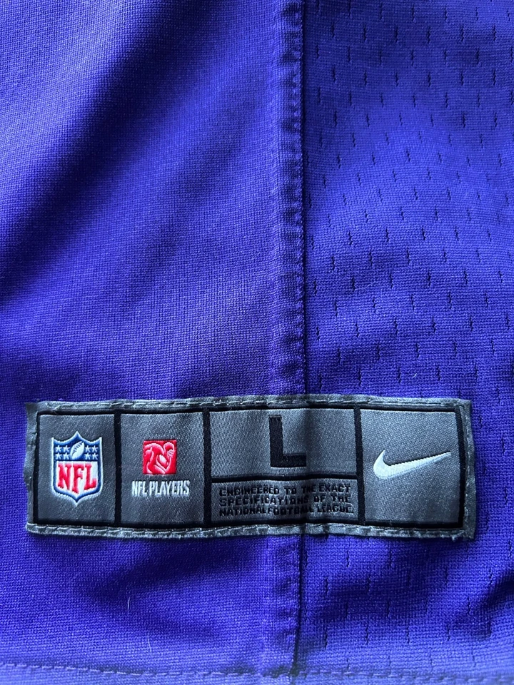 儿童 TERRELL SUGGS 巴尔的摩乌鸦队正品耐克紫色青少年球衣 - 大号 — 第 4/4 张图片