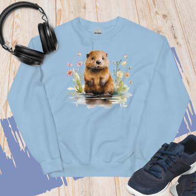 Cute Otter Sweatshirt, Otter Lover Gifted, Sea Otter, Unisex 