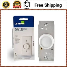 Trimatron 600-Watt Single-Pole Universal Rotary Dimmer White/Light Almond