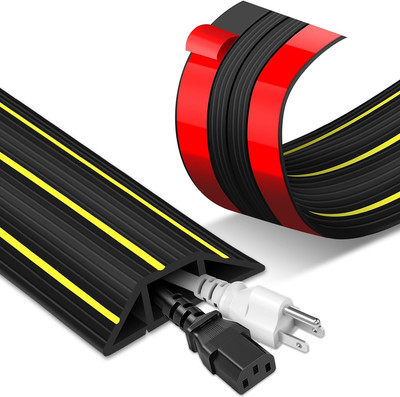 10Ft Floor Cable Cover, Cord Covers for Wires on Floor, Self Adhesive Wire Cover