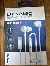 Tzumi Dynamic Hi-Fi Stereo Earbuds for Apple iPod iPad iPhone White