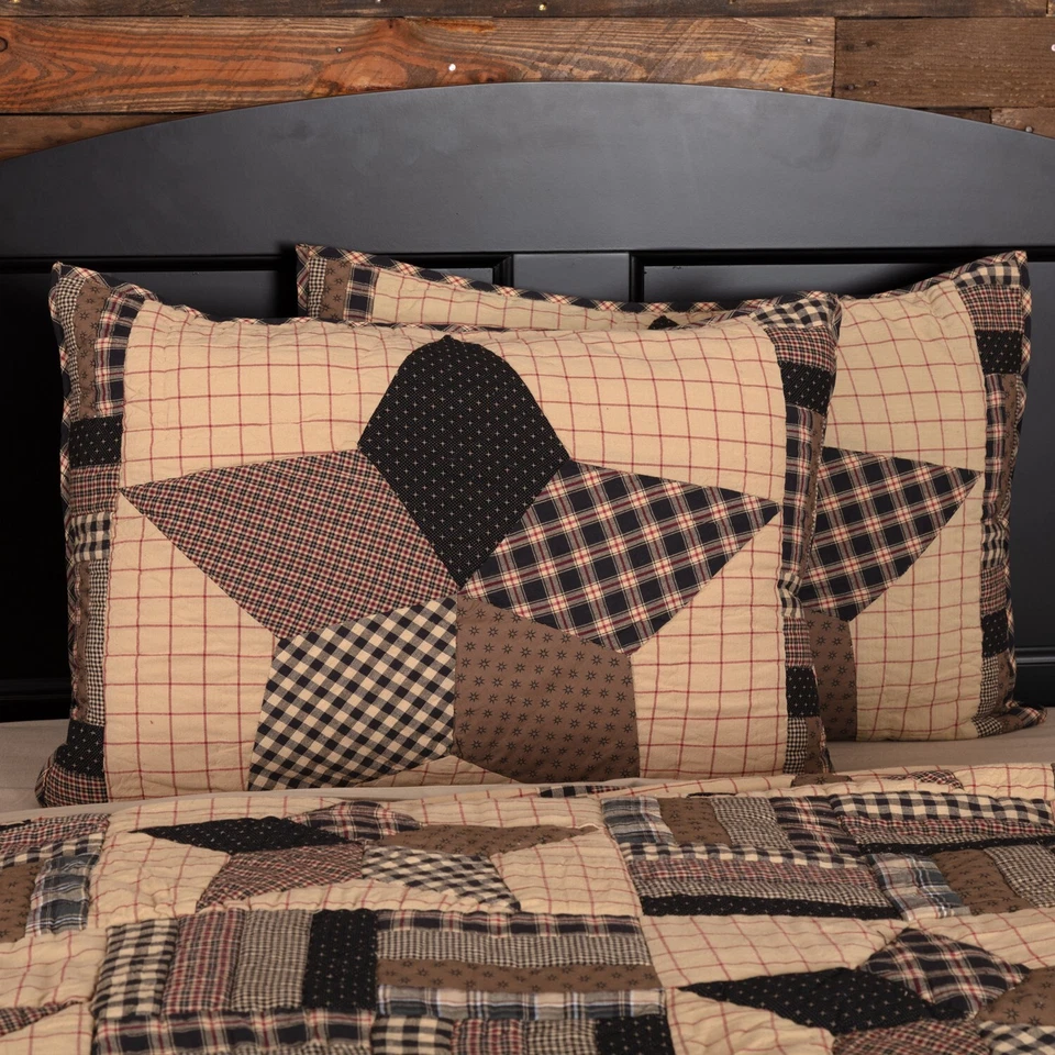 VHC Bingham Star Patchwork Standard Sham 21x27 ~ Granja Foto 2 de 4