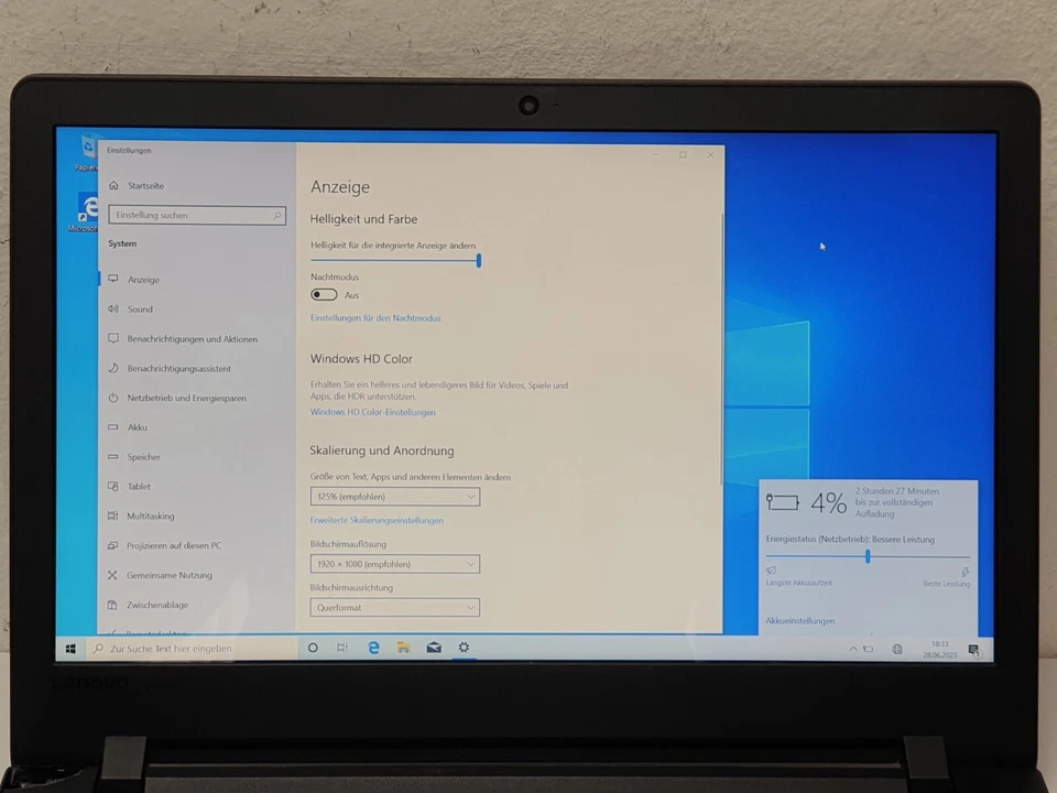 Lenovo Ideapad Intel 128GB SSD 8GB Notebook Laptop Win.10 15,6" USB3 HDMI DVD-RW - Bild 2 von 4