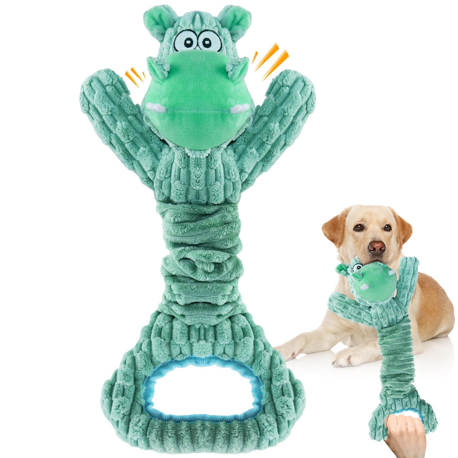 Plush Dog Toy for Aggressive Chewers with Squeaker - Large Size