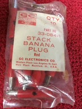GC ELECTRONICS  33-084-1 RED STACK BANANA PLUGS RED 10 PCS