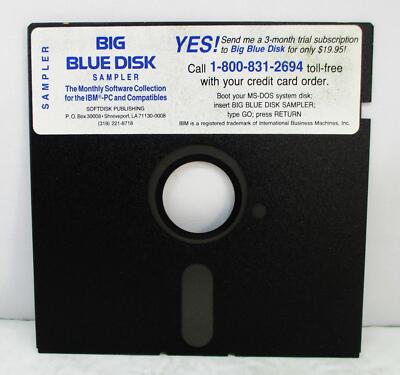 Vintage 1990 IBM Big Blue Disk Sampler on 5.25