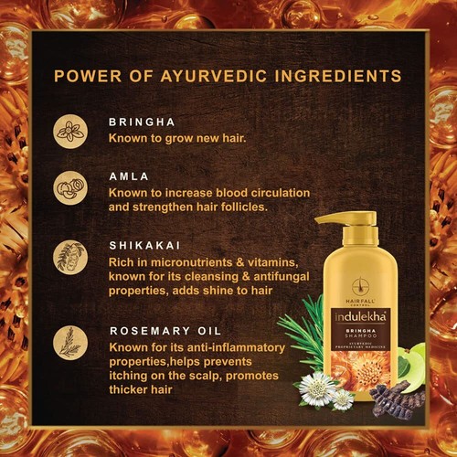 Indulekha Bringha, champú para el cabello control de caída del cabello hombres y mujeres - Imagen 2 de 16