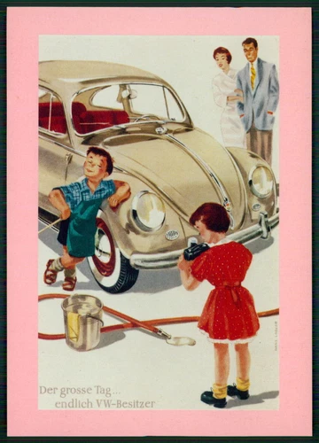 AUTO VW KÄFER ALTE POSTKARTE ORIGINAL OLD POSTCARD CAR VW BEETLE /m1317