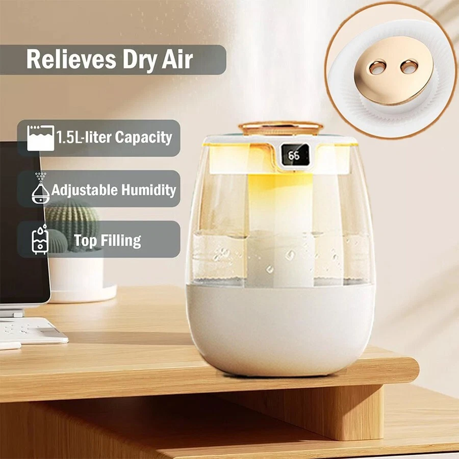 1500ml Humidifiers for Bedroom Large Room Office Cool Mist Air Humidifier - Image 3 of 4