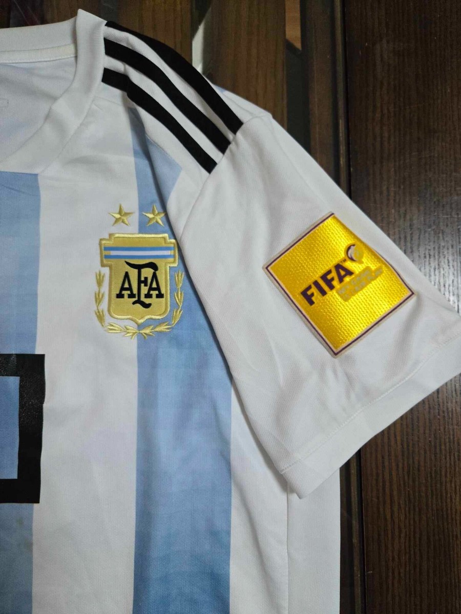 Argentina 2018 Home Authentic Shirt #10 Messi FIFA World Cup
