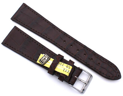 21mm /16 passt Patek Philippe flach echt Louisiana mokka ALLIGATOR BAND Germany