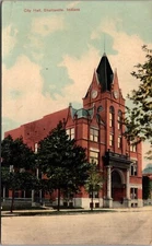 Antique Postcard City Hall Shelbyville Indiana IN IND