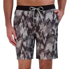 Eddie Bauer Men's Size Medium Black Built in Liner Volley Swim Trunk Shorts NWT