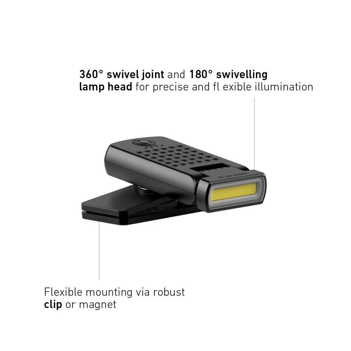 Ledlenser COB LED Luz de Trabajo Antorcha Recargable Inc Clip, Magnético, USB-C, W1R