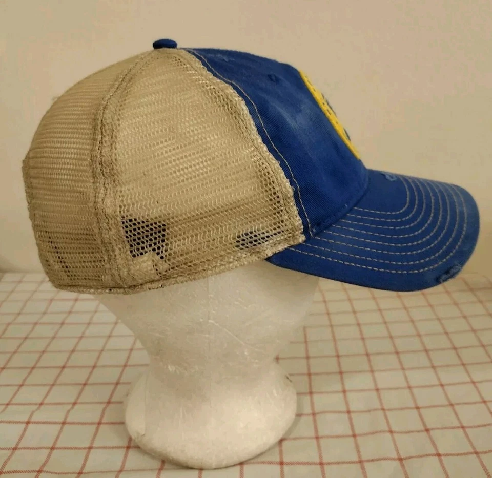 NHL 圣路易斯蓝调曲棍球帽帽子蓝色白色平沿刺绣网眼装饰 — 第 3/4 张图片