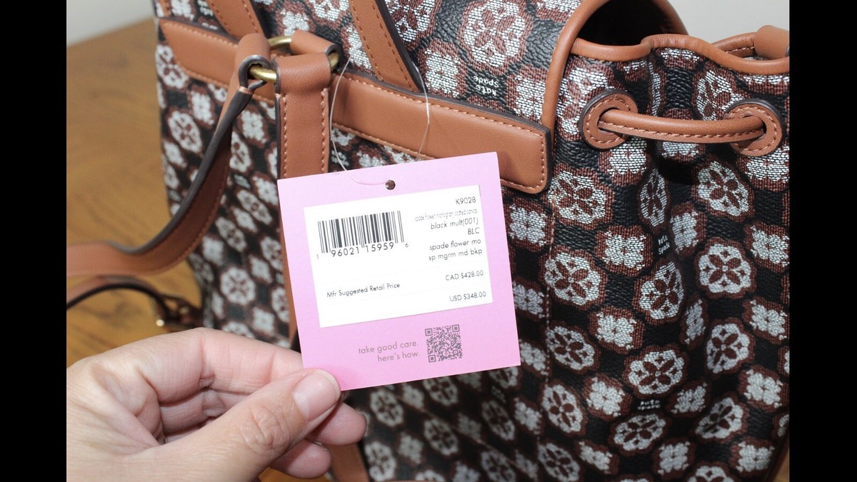 NWT Kate Spade Spade Flower Monogram Mia Flap Backpack Taupe Multi Ivory K9028 NWT KATE SPADE Spade Flower Monogram Mia Flap Backpack Black  main image 2
