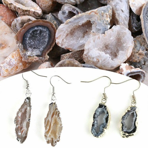 1PC Geodes Oco Agate Natural Crystals Druzy Halves Quartz Specimens - Picture 8 of 11