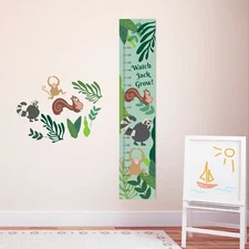 Personalised Cute Animals Forest Jungle Height Growth Sticker Chart Pack  