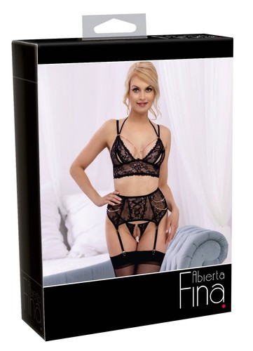 Bralette, Strapsgurt und Slip ouvert im Set S bis XL o2214180 - Picture 10 of 17