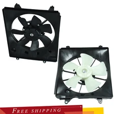 1 Pair AC Condenser Cooling Radiator Fan Assembly For 2010-2011 Honda CR-V CRV