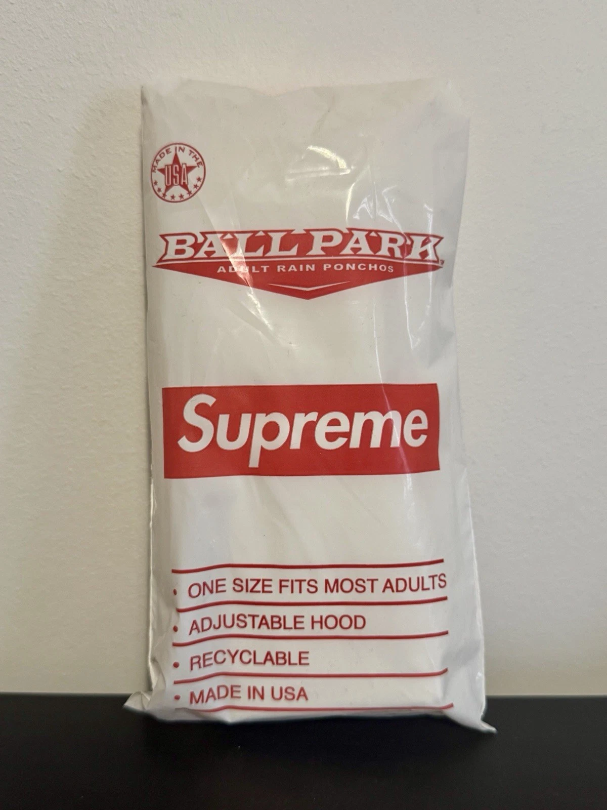 Supreme SS20 Ballpark Box Logo Poncho BOGO Taille Unique Blanc