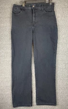 NYDJ Jeans Womens 10 Black Bejeweled Pockets Lift Tuck Technology