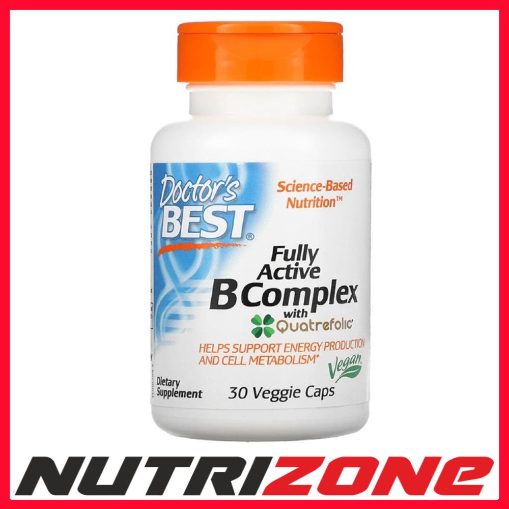Doctor's Best Fully Active B-Complex with Quatrefolic - 30 vcaps