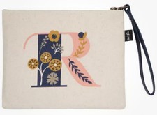 NOW DESIGNS DANICA ZIPPER POUCH/ WRISTLET 'MONOGRAM R' 100 COTTON