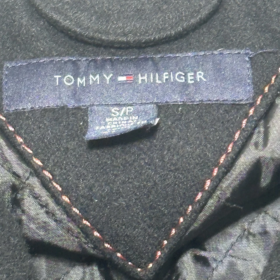 Tommy Hilfiger Wool Black Zip Up Basic Jacket Mens Small Preppy - Image 2 of 4