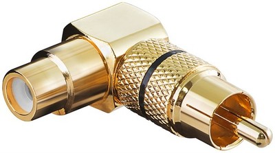 goobay Winkel Adapter Cinchstecker auf Cinchkupplung schwarz