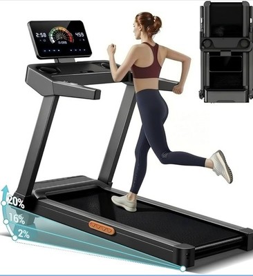 CURSOR FITNESS faltbares Laufband für Zuhause mit 20% Steigung, 14KM/H klappbar 180K