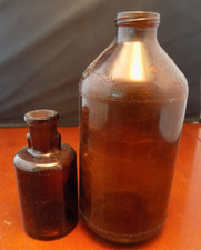 2 Brown Vintage Bottles TCW Co & Other