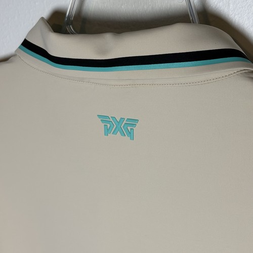 PXG Performance Polo Shirt Men’s XXL Beige/Teal Parsons Xtreme Golf NEW - Picture 9 of 9