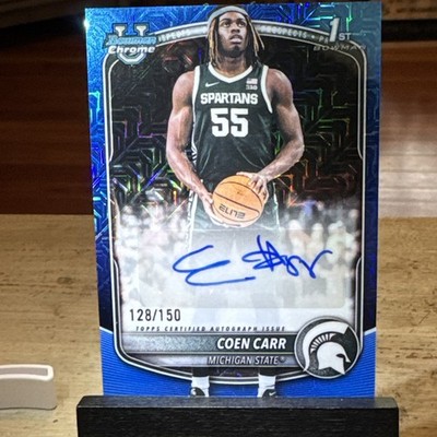 2025-26 Bowman Chrome Blue Mega Box Refractor Auto #CPACC Coen Carr #d 128/150