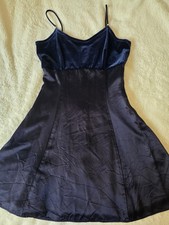 Jessica McClintock for Gunne Sax satin blue velvet Dress Junior's