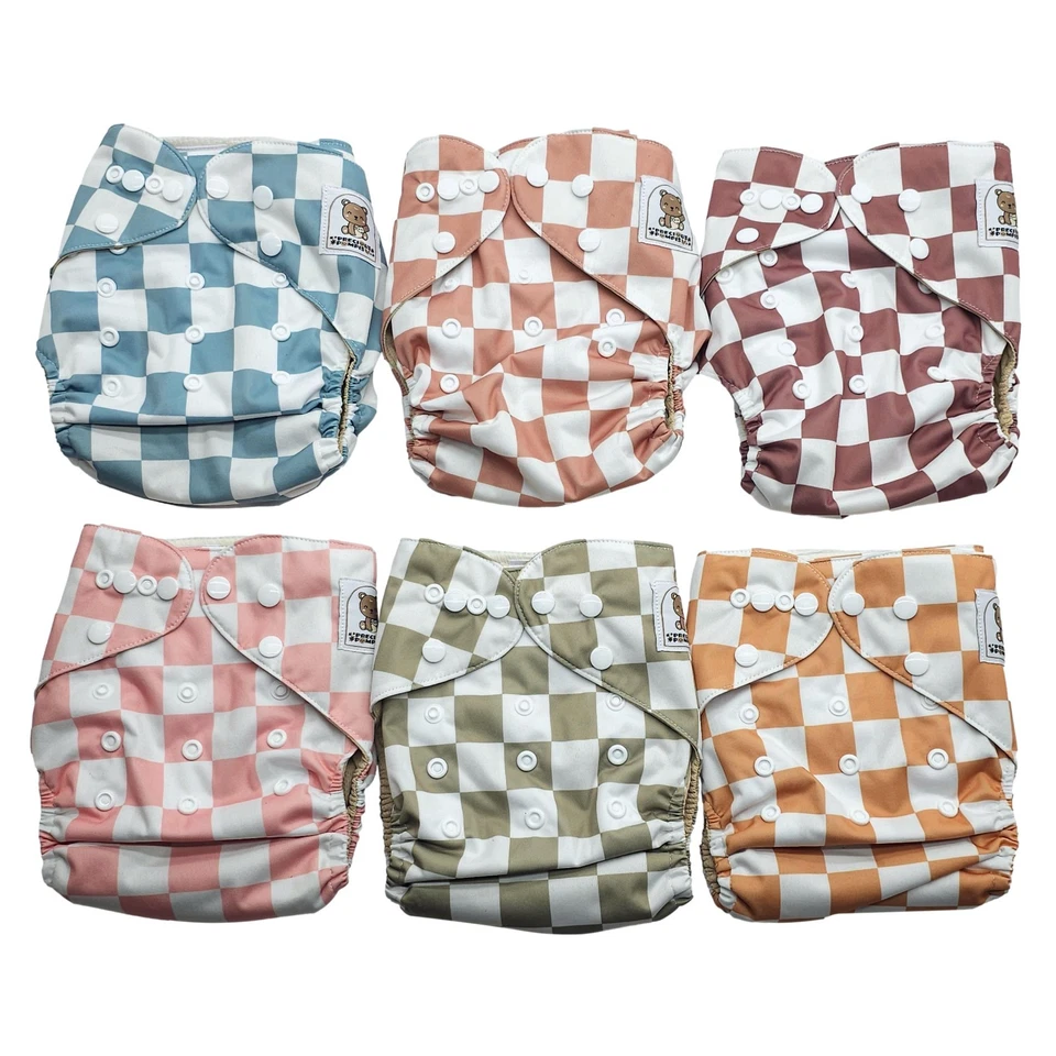 Pañales Precious Pompis de 6 paños 6 insertos 1 bolsa húmeda talla única ajustable lavable Foto 2 de 4