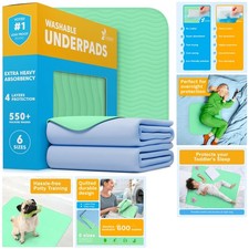 Versatile Reusable Mattress Pads for Toddlers  Adults - Ultra-Absorbent  34x36